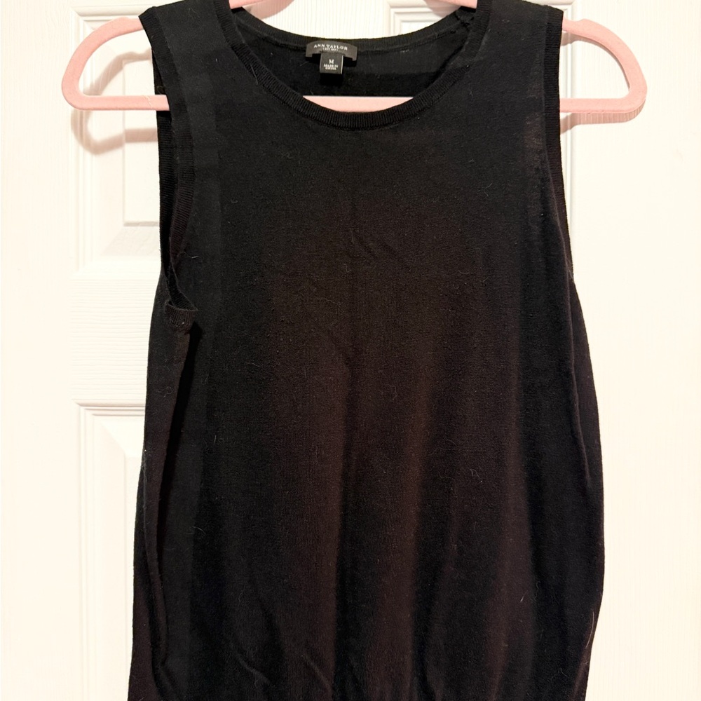 Ann Taylor Elegant Black Tank Top M